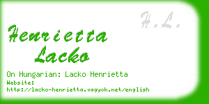 henrietta lacko business card